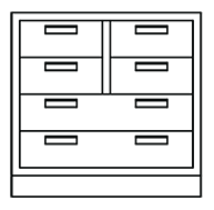 Standing Height, Metal Laboratory Base Cabinet, 36 in.W x 22 in.D x 35 in. H with 6 Drawers, By BMC/MetalArc
