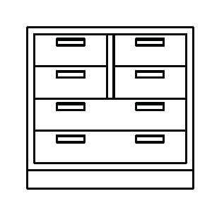 Metal Standing-Height Base 6 Drawer Cabinet with 4 Half Width Drawers at Top and 2 Lower Full Width Drawers at Bottom, 48 in. Wide, Prime Industries B3548-060