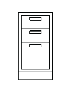 Metal Standing-Height Base Cabinet with 2 Full Width, Shallow Drawers at Top and 1 Full Width Deep Drawer at Bottom, 15 in. Wide,  Prime Industries, B3515-F20