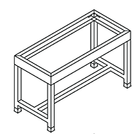 Metal Laboratory Utility Table, 48 in.W x 28 in.D x 35 in. H with No Drawers, By BMC/MetalArc