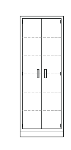 Metal Floor Case Cabinet with 2 Solid Hinged Doors and Adjustable Shelves, 84 in. H x 36 in. W x 16 in. D, Prime Industries, F8436