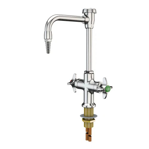 Deck Mounted Mixing Faucet with Vacuum Breaker for Hot and Cold Water with 8 in. Span