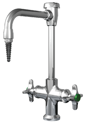 Water Saver Deck-Mounted Rigid Gooseneck Mixing Faucet with Vacuum Breaker, 6 in.