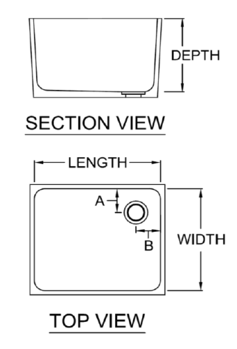 Epoxy Resin Undermount Sink, 22 x 14.5 x 10.62 in, Prime Industries, P49