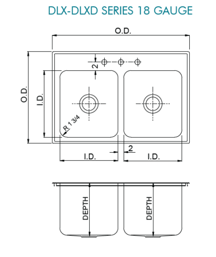 Sink, Double-Bowl, Stainless Steel, Extra Deep, Prime Industries, DLXD-2133-A-GR