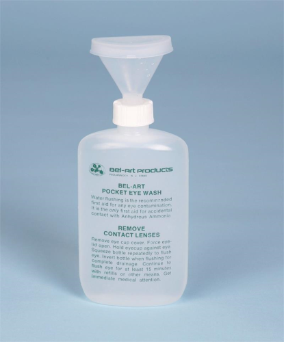 Pocket-size Emergency Eye Wash Bottle, 120 mL, Polyethylene, Bel Art Products, F24845-0000