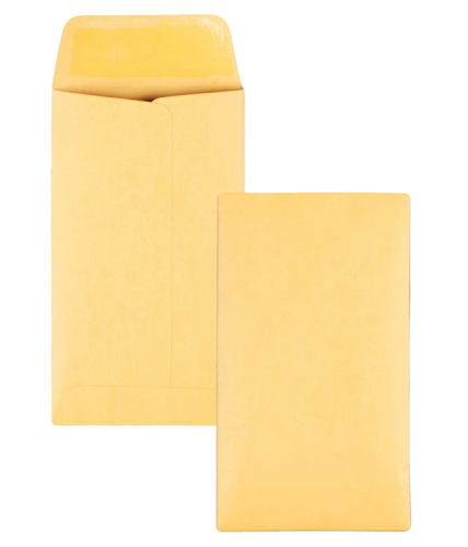 Envelope, Coal Samples, #6 Size Open End Gum Style, 3-3/8 in. x 6 in., Heavyweight 28 lb. Paper Stock