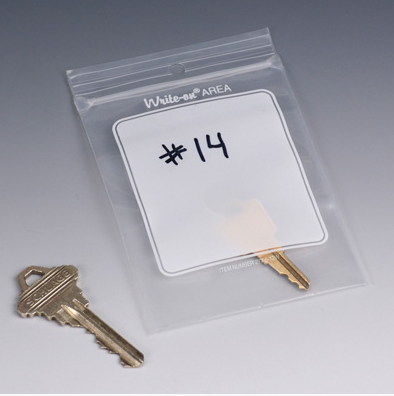 Bags, Coal Sample, See-Through 4 mil Polyethylene bag, Write-on Area, Double Track Zipper Closure, 12 in. x 15 in.
