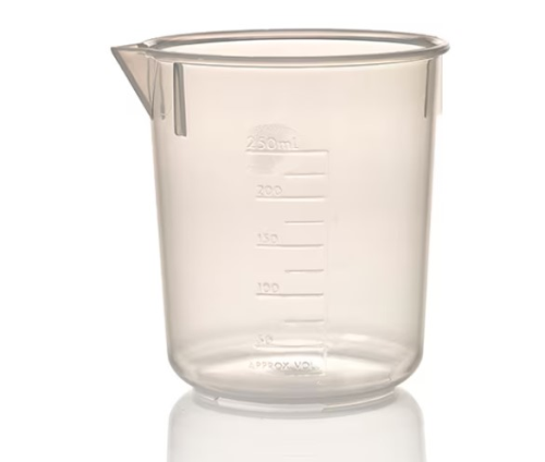 Nalgene Economy Beaker, Griffin Low-form, Polypropylene Copolymer (PPCO), 250 mL, 6/CS, 1205-0250