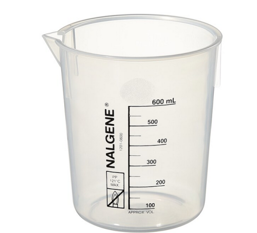 Nalgene Griffin Low Form Beaker, Polypropylene Copolymer (PPCO), 600 mL, Thermo Scientific, 1201-0600