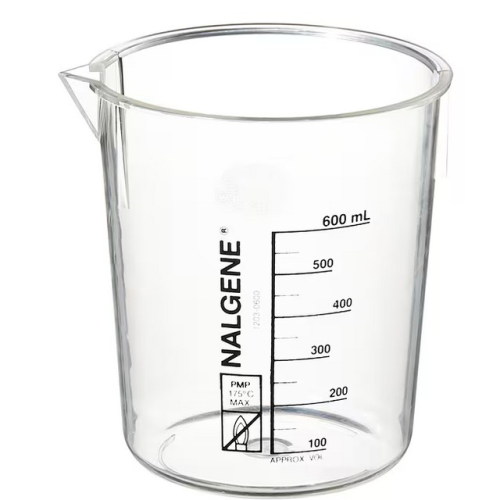 Nalgene Beaker, Griffin Low Form, Polymethylpentene (PMP), Graduated with Spout 600 mL, 1203-0600
