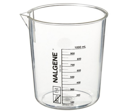 Nalgene Beaker, Griffin Low Form, Polymethylpentene (PMP), Graduated. with Spout, 1000 mL, 1203-1000