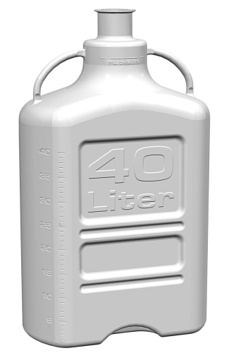 EZgrip Carboy, Polypropylene, 40 L, No Spigot, 3 in. Sanitary Cap, Foxx Life Sciences 155-5131-OEM