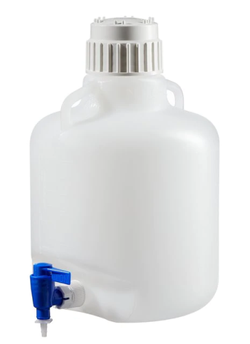 Nalgene Bottle, Carboy, Low Density Polyethylene with Polypropylene Spigot & Screw Closure 25 L, 2318-0065
