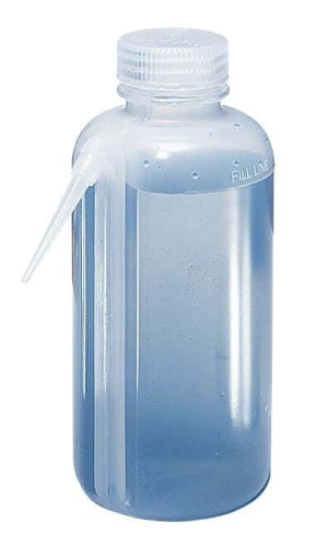 Nalgene Wide Mouth Unitary Wash Bottles, Low Density Polyethylene with Polypropylene Screw Closure 1000 mL, 2402-1000