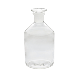 Bottle, Narrow Mouth, Glass Borosilicate Glass, with Hooded Ground Glass Stopper, 1000 mL, Wheaton, 215240
