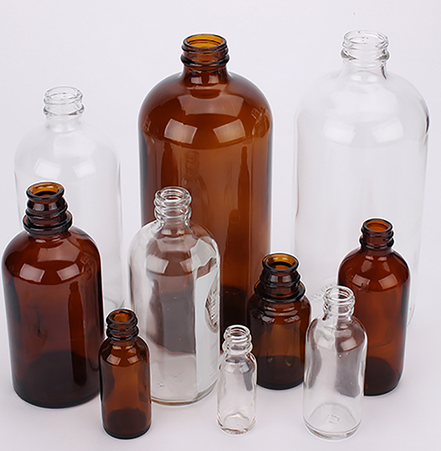 Bottle, Boston Round, Clear Glass 32  oz. (33-400 Cap required)