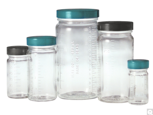 Bottle, Wide Mouth Clear Glass, Graduated, without Cap, 16 oz., 70-400 neck finish, Berlin Packaging, GLA-00848