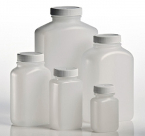 Bottle, Oblong Wide-Mouth HDPE, 4 oz., Level 2 EPA Cleaned, Polyethylene-Foam Lined Cap, 48/CS, QEC, 2212-0004