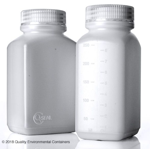 Bottles, Q-Seal Wide-Mouth HDPE Oblong, Assembled Level 1, 8 oz, 24/CS, QEC, 1212-Q008