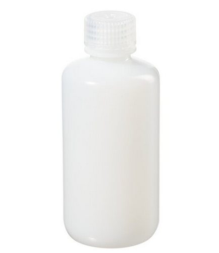 Nalgene Bottle, Round, Narrow-Mouth, High-Density Polyethylene (HDPE) with Polypropylene (PP) Cap, 175 mL, 72/CS, Thermo Scientific, 2002-0006