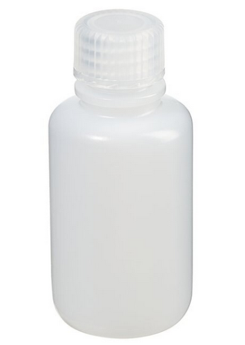 Nalgene Bottle, Packaging, Round, Narrow-Mouth, High-Density Polyethylene (HDPE) with Polypropylene Cap, 60 mL, 1050/CS, Thermo Scientific, Packed in Shrink-Wrapped Trays, 322089-0002
