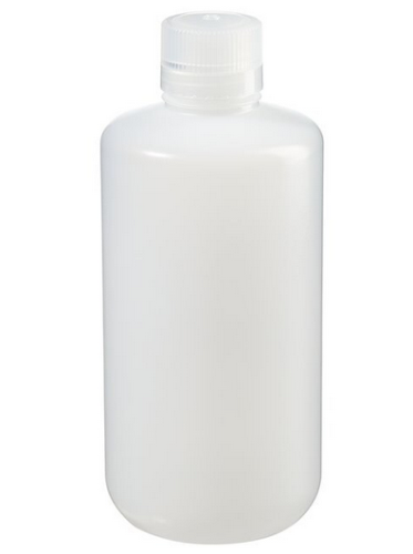 Nalgene Bottle, Packaging, Round, Narrow-Mouth, High-Density Polyethylene (HDPE) with Polypropylene Cap, 1 L, 50/CS, Thermo Scientific, Bulk Packaged, 312089-0032