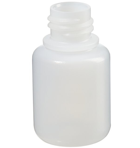 Nalgene Bottle, Packaging, Round, Narrow-Mouth, High-Density Polyethylene (HDPE) without Cap, 30 mL, 1000/CS, Thermo Scientific, Bulk Packaged, 362089-0001