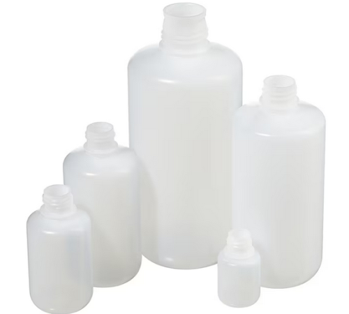 Nalgene Bottle, Packaging, Round, Narrow-Mouth, High-Density Polyethylene (HDPE) without Cap, 60 mL, 1000/CS, Thermo Scientific, Bulk Packaged, 362089-0002