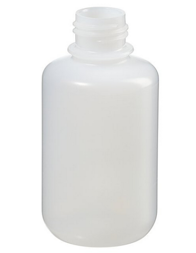 Nalgene Bottle, Packaging, Round, Narrow-Mouth, High-Density Polyethylene (HDPE) without Cap, 125 mL, 500/CS, Thermo Scientific, Bulk Packaged, 362089-0004