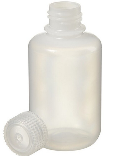 Nalgene Bottle, Packaging, Round, Narrow-Mouth, Low-Density Polyethylene (LDPE) with Polypropylene Cap, 125 mL, 500/CS, Thermo Scientific, Bulk Packaged, 312088-0004