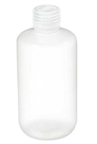 Nalgene Bottle, Economy, Round, Narrow-Mouth, Polypropylene Copolymer (PPCO) with Polypropylene (PP) Cap, 250 mL, 72/CS, Thermo Scientific, 2087-0008