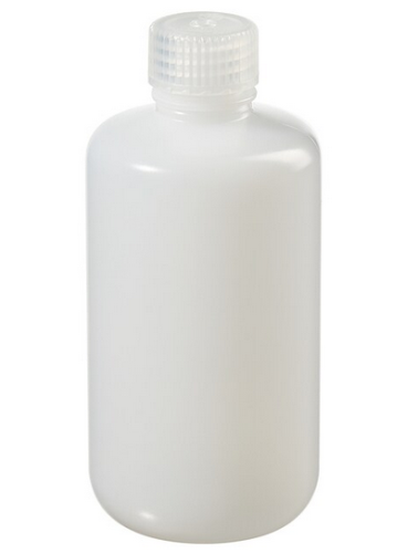 Nalgene Bottle, Certified Low Particulate, Narrow-Mouth, Round, High-Density Polyethylene (HDPE) with Polypropylene (PP) Caps, 250 mL, 72/CS, Thermo Scientific, 382099-0250
