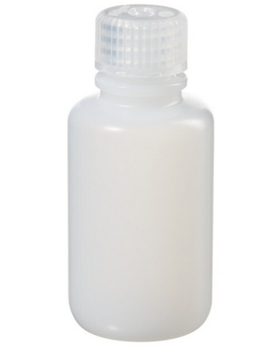 Nalgene Bottle, Boston Round, Narrow-Mouth, High-Density Polyethylene (HDPE) with Polypropylene (PP) Caps, Bulk Packaged, 60 mL, 1000/CS, Thermo Scientific, 312002-0002