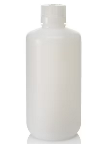 Nalgene Bottle, Boston Round, Narrow-Mouth, High-Density Polyethylene (HDPE) with Polypropylene (PP) Caps, Bulk Packaged, 1 L, 50/CS, Thermo Scientific, 312002-0032