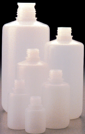 Nalgene Bottle, Boston Round, Narrow-Mouth, High-Density Polyethylene (HDPE), Cap Not Included, Bulk Packaged, 60 mL, 1000/CS, Thermo Scientific, 362002-0002