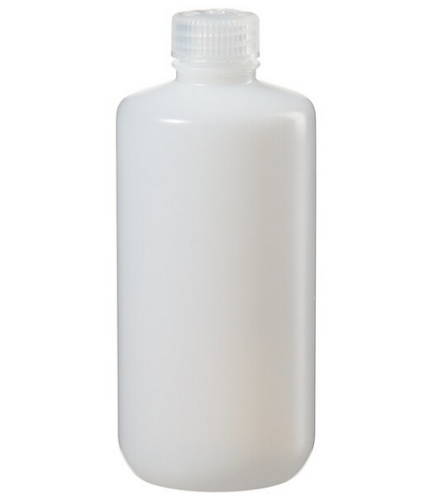 Nalgene Bottle, Boston Round, Narrow-Mouth, Low-Density Polyethylene (LDPE) with Polypropylene Cap, Bulk Packaged, 500 mL, 125/CS, Thermo Scientific, 312003-0016