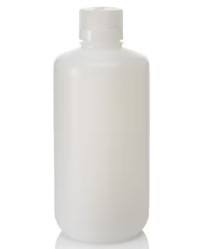Nalgene Bottle, Boston Round, Narrow-Mouth, Low-Density Polyethylene (LDPE) with Polypropylene Cap, Bulk Packaged, 1 L, 50/CS, Thermo Scientific, 312003-0032