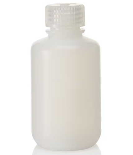Nalgene Bottle, Boston Round, Narrow-Mouth, Low-Density Polyethylene (LDPE) with Polypropylene Cap, Bulk Packaged, 125 mL, 500/CS, Thermo Scientific, 312003-0004