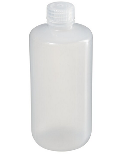 Nalgene Bottle, Boston Round, Narrow-Mouth, Polypropylene Copolymer (PPCO) with Polypropylene (PP) Cap, Bulk Packaged, 500 mL, 125/CS, Thermo Scientific, 312006-0016