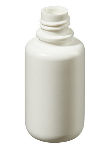 Nalgene Bottle, Boston Round, Narrow-Mouth, Opaque White High-Density Polyethylene (HDPE) without Cap, Bulk Packaged, 60 mL, 1000/CS, Thermo Scientific, 362008-0002