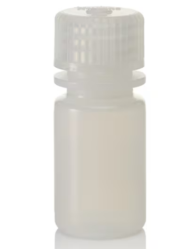 Nalgene Bottle, Small, Diagnostic, Round, Narrow-Mouth, High-Density Polyethylene (HDPE) with Polypropylene Cap, 15 mL, Bulk Packaging, 2000/CS, Thermo Scientific, 312002-9050