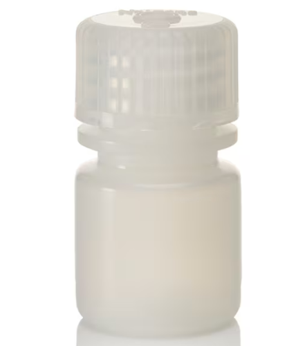 Nalgene Bottle, Small, Diagnostic, Round, Narrow-Mouth, High-Density Polyethylene (HDPE) without Cap, 8 mL, Bulk Packaging, 2000/CS, Thermo Scientific, 362002-9025