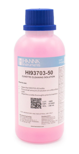 Cuvette Cleaning Solution, for use with Hanna Checkers, 230 mL, Hanna Instruments, HI93703-50