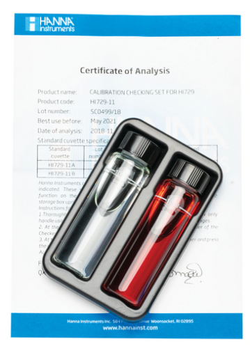 Fluoride Calibration Standards Checking Set for Checker HC Low Range Fluoride Colorimeter, Hanna Instruments, HI729-11