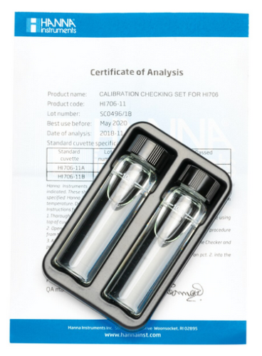 High Range Phosphorus Calibration Standards Checking Set for Checker HC Phosphorus Colorimeter, Hanna Instruments, HI706-11