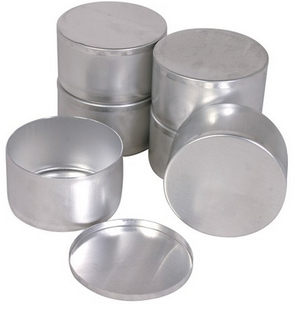Box, Aluminum, with Cover and Straight Sides, Flat Bottom, 2 in. Diameter x 1 in. Depth, Dual Manufacturing, AD-5125
