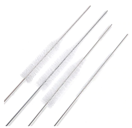 Brush, Pipet, White Nylon, 3/16 in. - 3/4 in. Diameter X 7-1/2 in. Brush Length