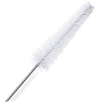 Brush, Test Tube, White Nylon, 3/16 in. - 1/2 in. Diameter X 3 in. Brush Length, Justman Brush, 1701