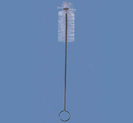 Brush, Test Tube, Stainless Steel With White Nylon, 1-3/8 in. Diameter X 4 in. Brush Length, Justman Brush, 2088 SS